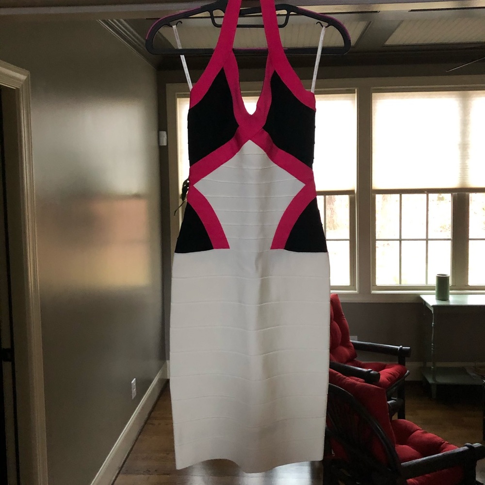 Herve Leger v neck dress